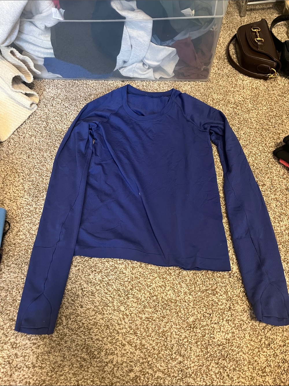 lululemon Blue Long Sleeve Workout Top Size 6